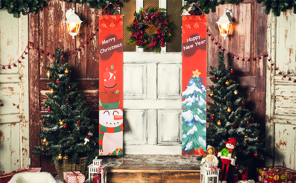 Christmas Door Banner Merry Christmas and Happy New Years