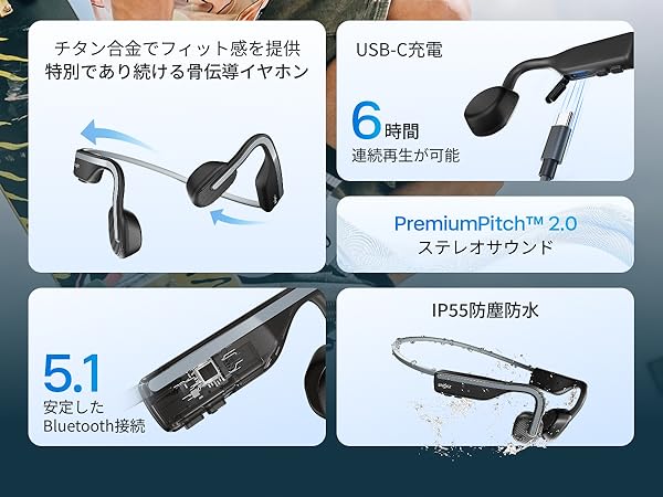 SHOKZ 骨伝導イヤホン ブラック 充電ケース付き　箱あり SHOKZ 骨伝導イヤホン 収納ケース付き - メルカリ