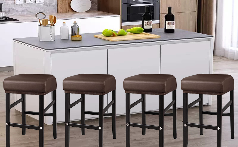 Stool Covers Rectangle,2 Pack Stretch Waterproof PU