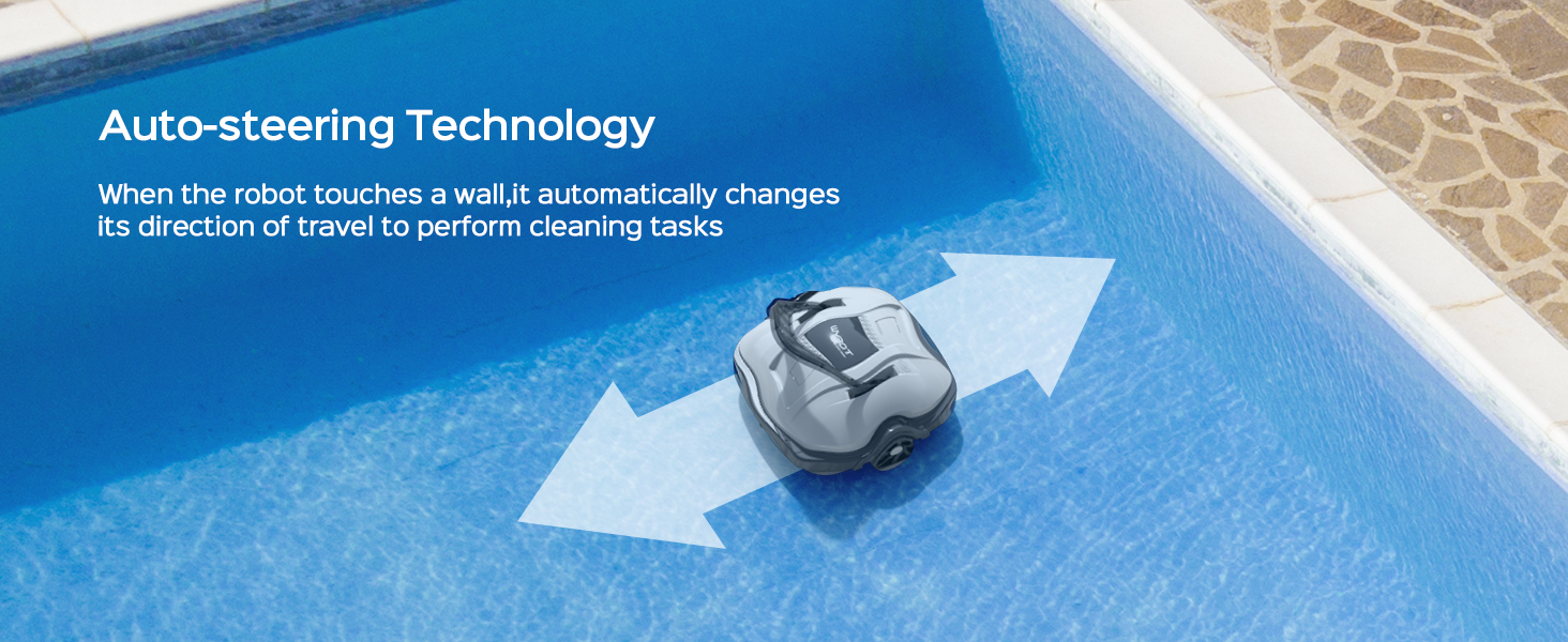 Upgraded WYBOT Cordless Pool Vacuum, Robotic Pool Cleaner with Large Battery Up to