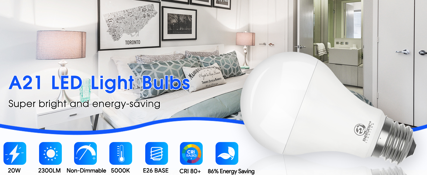 150 Watt Equivalent LED Bulb Super Bright Light Bulbs 2300LM Daylight 5000K A21 LED Bulb