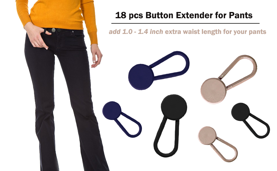 18pcs Pants Button Extender, Waist Extenders for Pants for