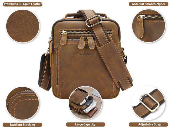 Leather Messenger Bag for Men