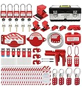 HiLKCO Lockout Tagout Kit,Tool Box Station Loto Device Kit- Clamp-On Circuit Breaker Lockout,Lock...