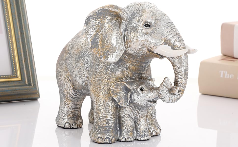 MrHsiang Silver Good Luck Elephant Decor The Elephant