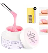 Gellen Builder Gel Nail Kit UV/LED Nail Extension Gel with 20Pcs Nail Forms Easy Nail Thickening ...