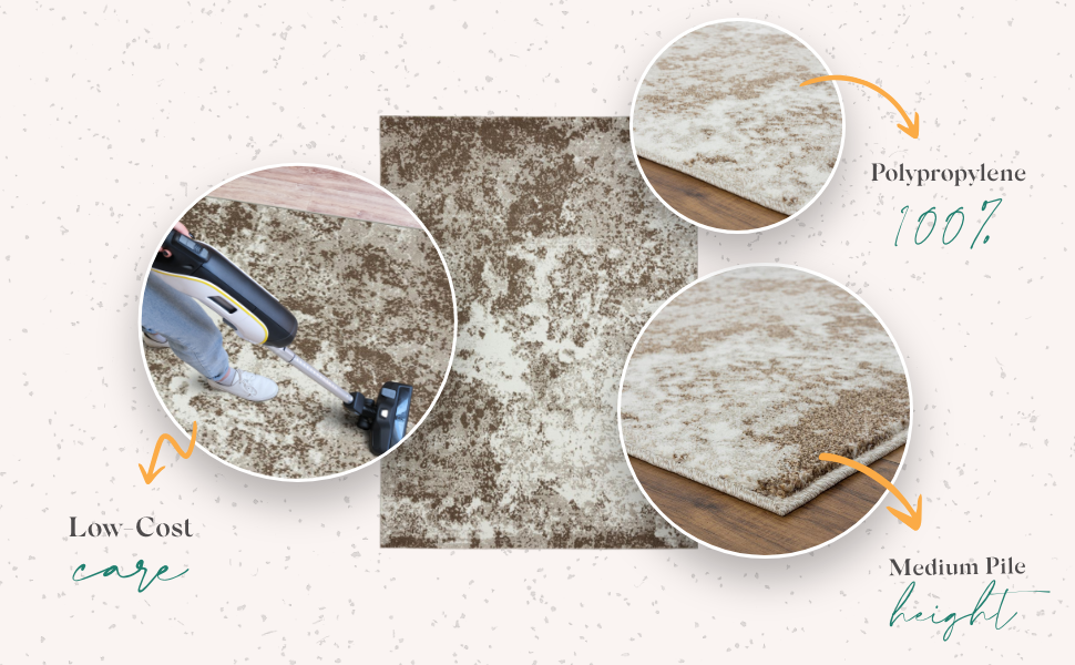 Persian Rugs 6490 Brown 8 x 11 Abstract Modern Area Rug