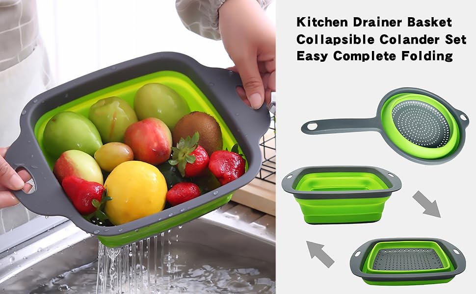 Square Collapsible Colander Set