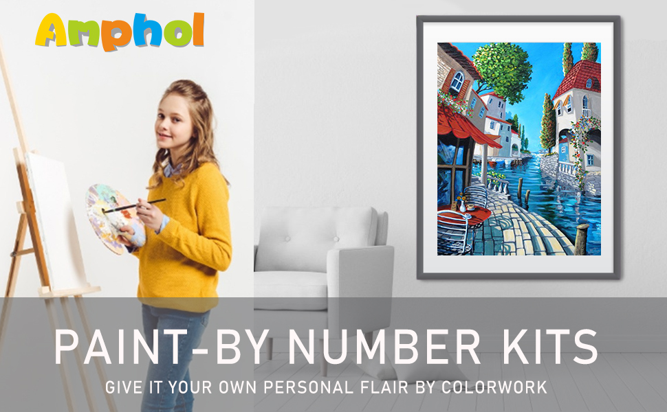 Amphol Paint by Number for Adults, Acrylic Adult Paint by