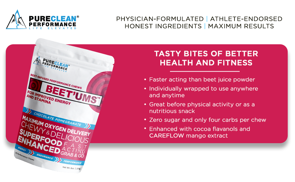 BEET'UMS Beet Chews Premium Organic Beet Juice Powder