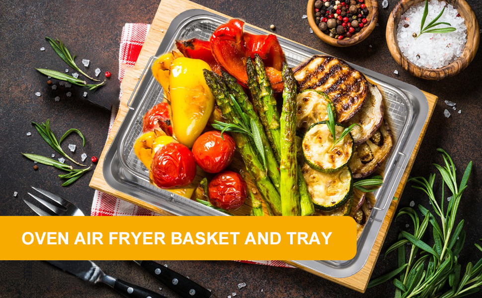 EKRHORBY Oven Air Fryer Basket and Tray, 15"x11" Stainless