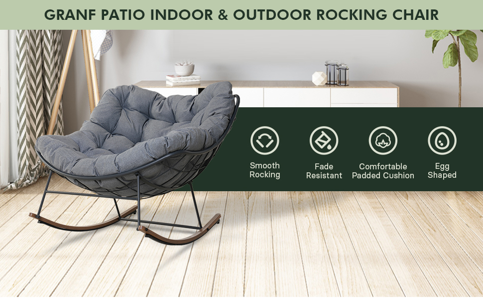 Grand patio Living Room Rocking Chair with Thick Cushion