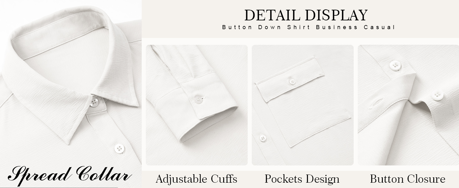 Blouses for Women Dressy Casual Chiffon Dress Button Down Blouses for Woman