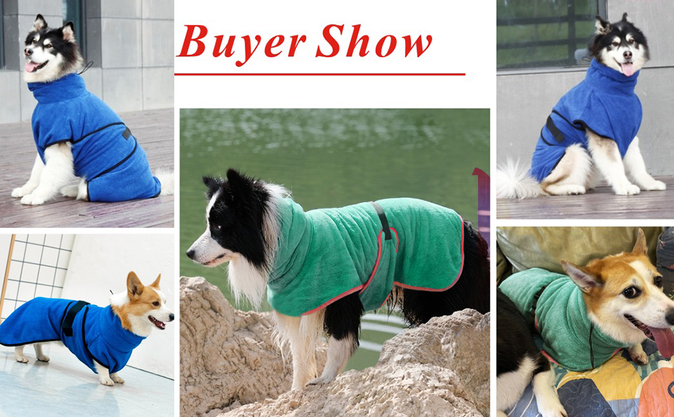 Oslueidy Dogs Bathrobe Coat,Microfibre Pet Clothes Premium Dogs Dry
