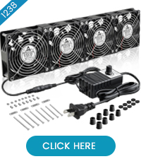 4 x 120mm Mining Rig Server Rack Fan with 100V - 240V AC Power Variable Speed Control