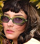 FAA'N Oval Sunglasses for Women Plastic Y2k Small Round UV Protection Fashion Cute 90s Cheap Sun ...