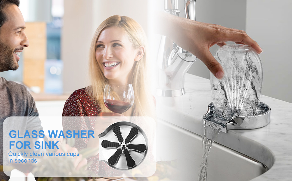 Glass Rinser for Kitchen Sink,Glass Washer with 360
