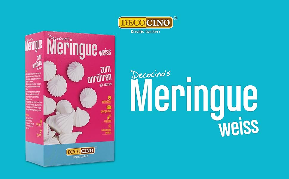 DECOCINO Meringue Backmischung Weiß (250 g) - einfache Zubereitung ... DECOCINO Meringue Backmischung Weiß (250 g) - einfache Zubereitung ...