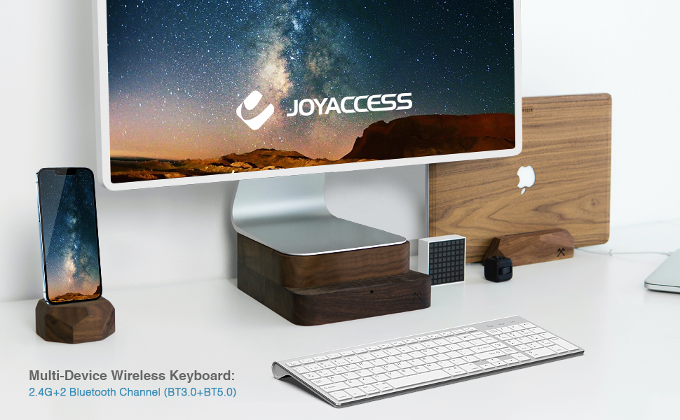 JOYACCESS Multi-Device Wireless Keyboard: 2.4G+ 2 Bluetooth Channel (BT3.0+BT5.0)