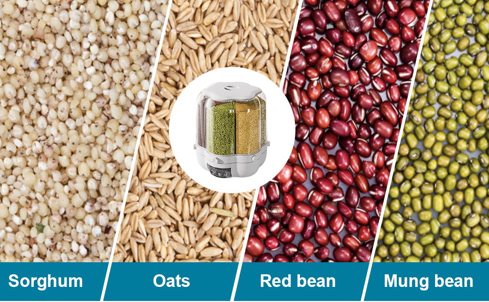 AHOUGER Cereal Dispenser Lentil Dispenser, Rotating Grain