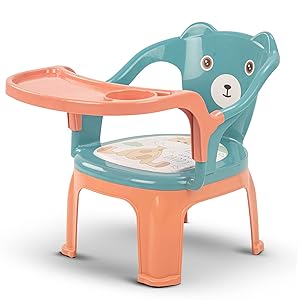 Vicky Plastic Baby Chair/Feeding Chair,Upto 20kgs,1-3 Years Safety Tray Chair/Eating/Toddlers Booster Chair/Portable High Chair for Kids (Green and Orange) Vicky Plastic Baby Chair/Feeding Chair,Upto 20kgs,1-3 Years Safety Tray Chair/Eating/Toddlers Booster Chair/Portable High Chair for Kids (Green and Orange)