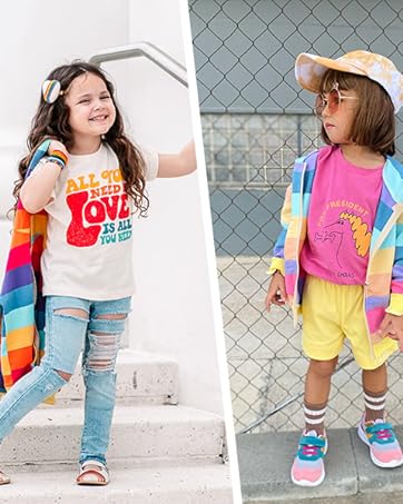 Rainbow stripe mutilcolor zipper hooded sweatshirt for toddler girls