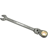 WORKPRO 11mm Flex-Head Ratcheting Combination Wrench, Cr-V Constructed, Nickel Plating, 72-Teeth,...
