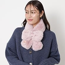 GUCCI エレガントな黒のファーリボンマフラー WEB限定】フェイクファーマフラー 'ビッグリボン' ギフト