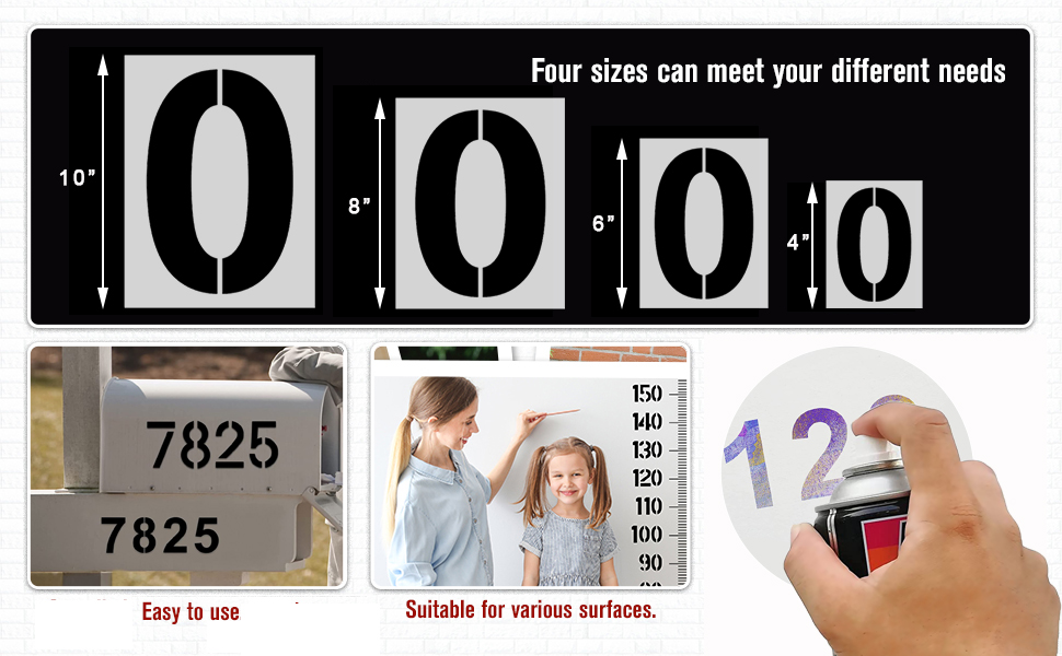 40Pcs Large Number Stencils Reusable Plastic Numbers