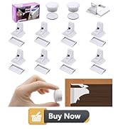 Magnetic Cabinet Locks Baby Proofing, Child Safety Magnet Drawer Lock (8 Locks + 2 Key), Safety F...