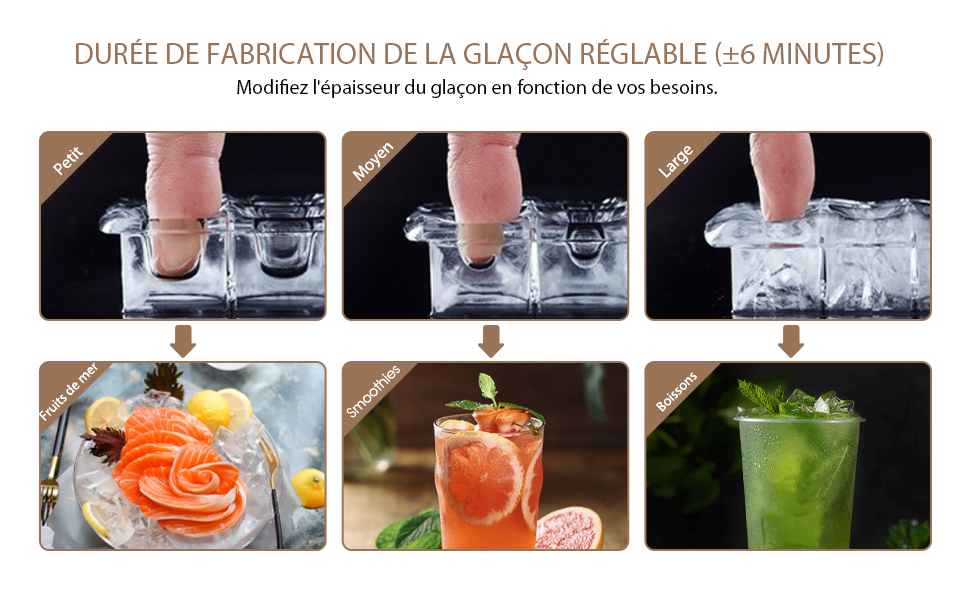 RELAX4LIFE Machine à Glaçons En Acier Inoxydable Avec Réservoir 3,2 L, 18 KG/24 H, Glaçons Par 15-20 Min, Machine à Glace Avec Écran LCD Et Auto-Nettoyage, Stockage De Glace Pour Maison, Café 13 6