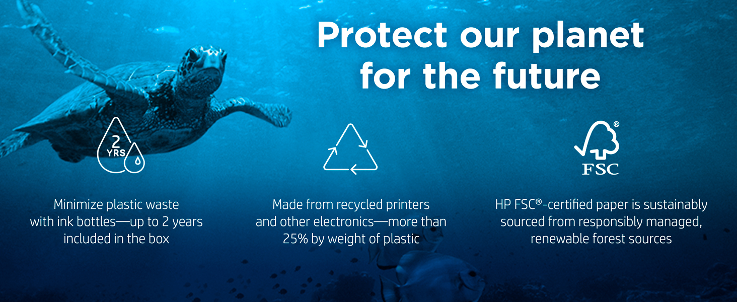 printing low cartridge waste ink included in-box made from recycled content hp smart tank printer
