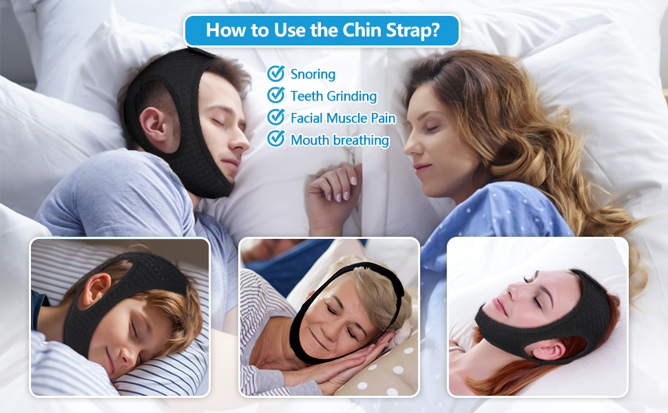 Chin Strap for CPAP Users, Adjustable and Breathable Chin