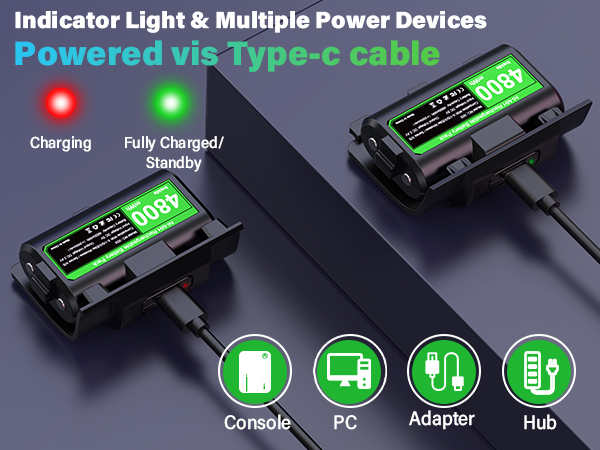 Rechargeable battery pack for xbox controllers