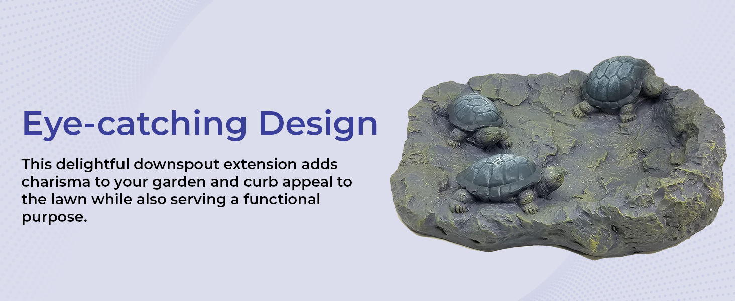 Outdoor extension decoration spout cute playful drain drainage patio diverter décor tortoise