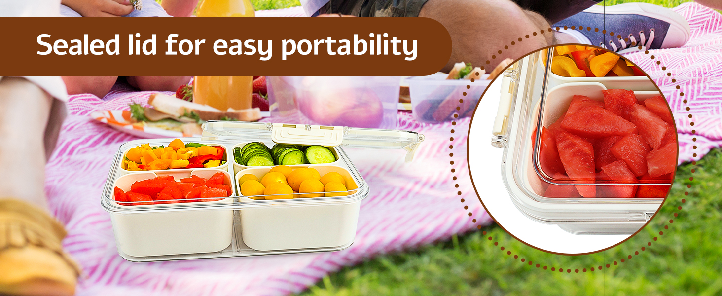 Divided Serving Tray with Lid