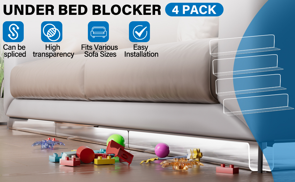 Antimbee Clear Toy Blockers for Under Furniture,Stop Toys