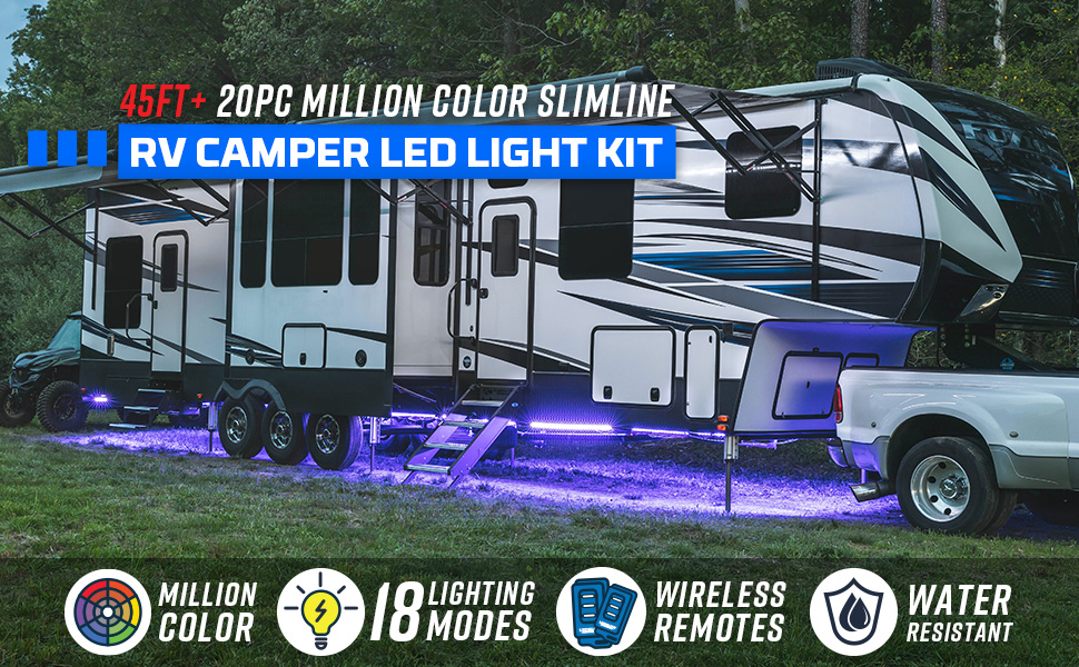 LEDGlow 20pc Million Color Slimline RV Camper LED Underglow