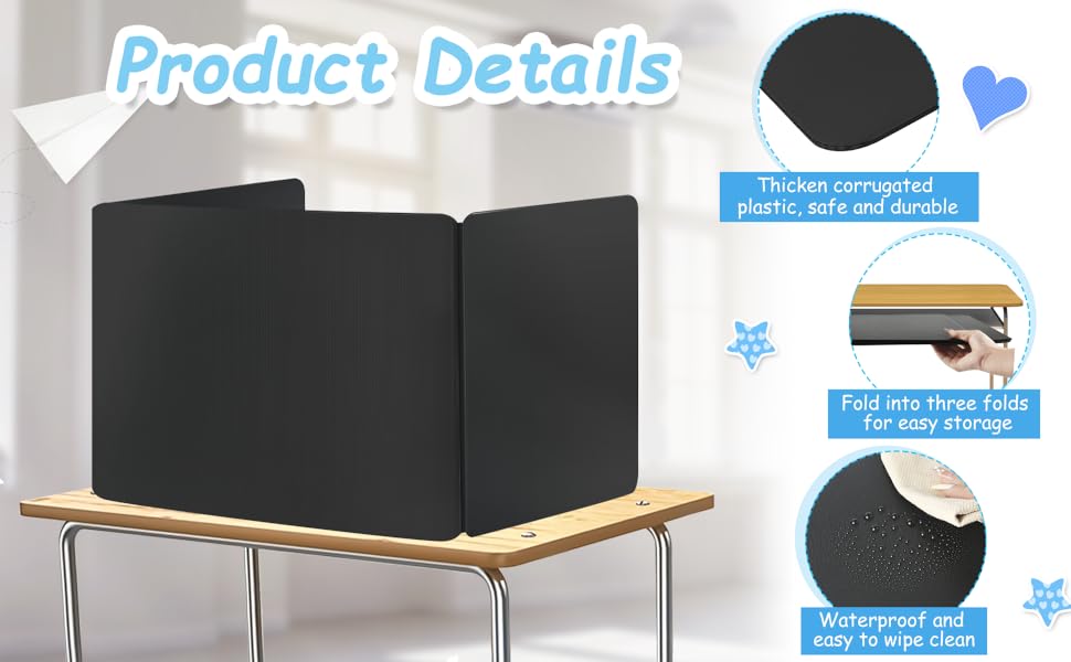Jutieuo Privacy Shields 4 Pack Plastic Classroom Desk