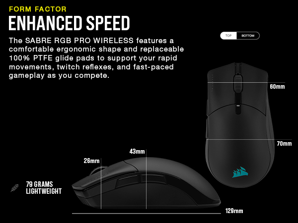 CORSAIR Sabre RGB PRO Wireless Champion Series, Ultra
