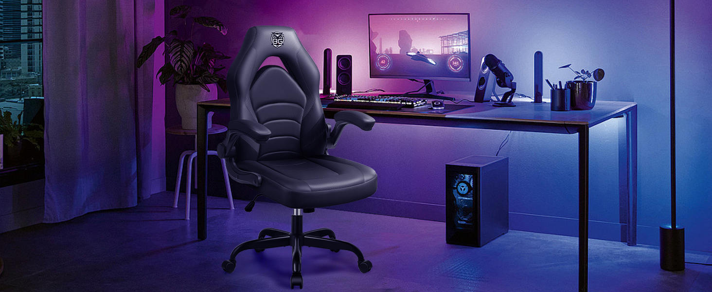 7fcd6a28-09b4-44c0-a88e-3d6d273ae8fd.__CR0,0,1464,600_PT0_SX1464_V1___ Gaming Chair, Leather High-Back Home Office Desk Chair with Flip-Up Arms, Ergonomic Padded Rolling Wheels Swivel Tilt Gamer Computer Chair with Comfy Lumbar Support, Height Adjustable, Pink