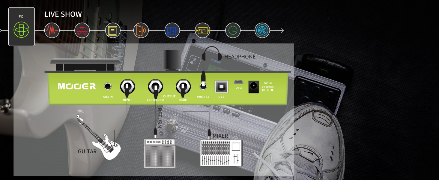 MOOER Guitar Effects Pedal Live Show