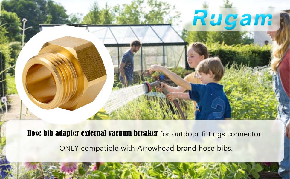 Garden Hose Bib Adapter, 11/16" Fine Thread (Female), to 3