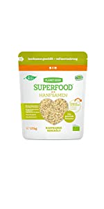 package of shelled and hulled hemp seeds