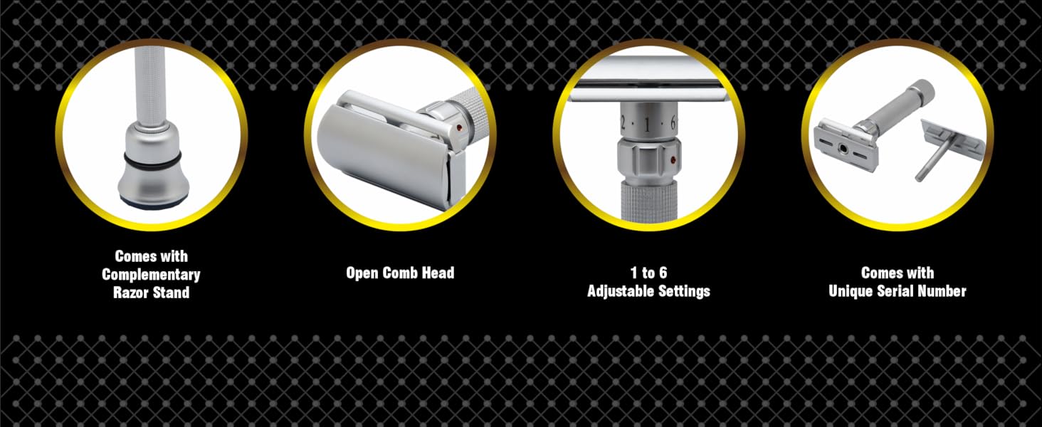 Amazon.com: Pearl Flexi Adjustable Safety Razor Version V12 - Reusable ...