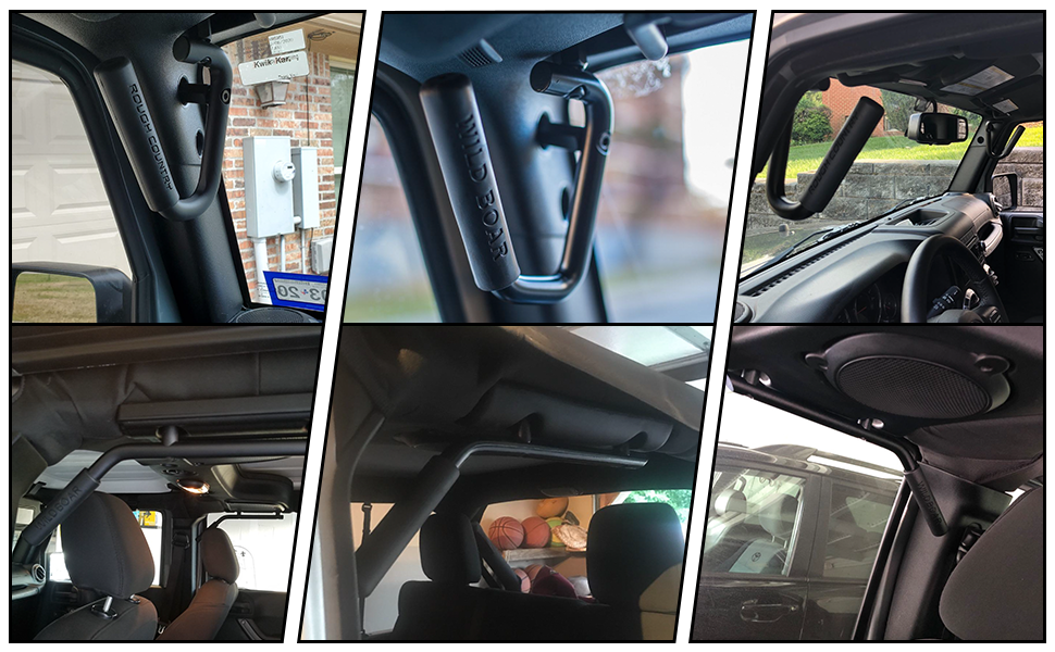 ジープラングラーのハンドルをつかむ