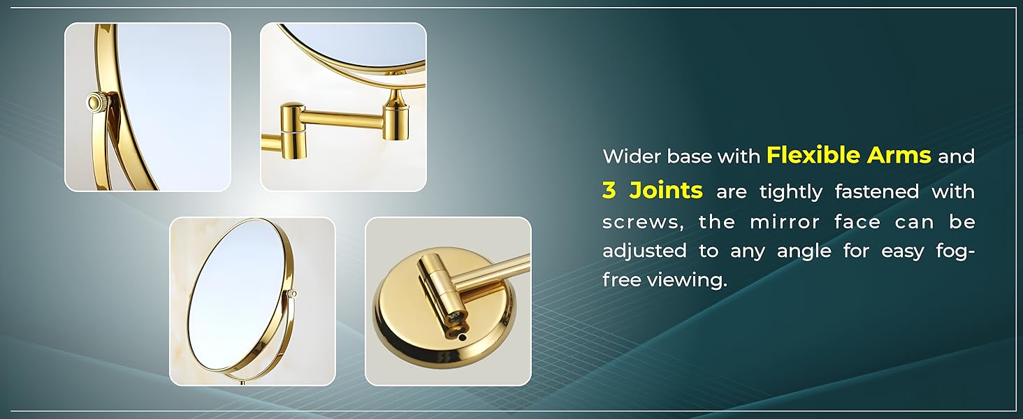 mirror with flexible arms