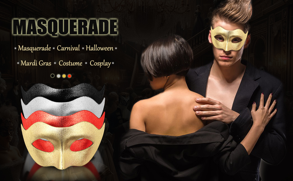 Masquerade Mask for Women Men Venetian Mask Couple Halloween Mask for Costume Party Prom