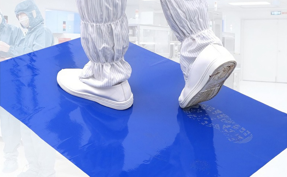 mopam 300 Sheets 24" x 36" Sticky Mats for Cleanrooms Blue Adhesive Mats (10 Pads of 30 Sheets