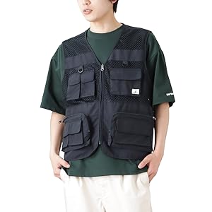 Amazon | [キャプテンスタッグ] キャンプベスト メンズ 撥水